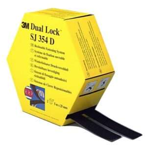 Reclosable fastener 3M Dual Lock SJ354D Fungi-250, adhesive rubber, black, 2 tapes 25,4mm * 5m