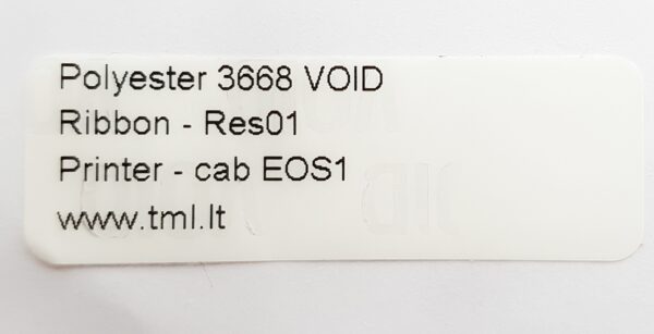 Warranty label VOID, 3668, white