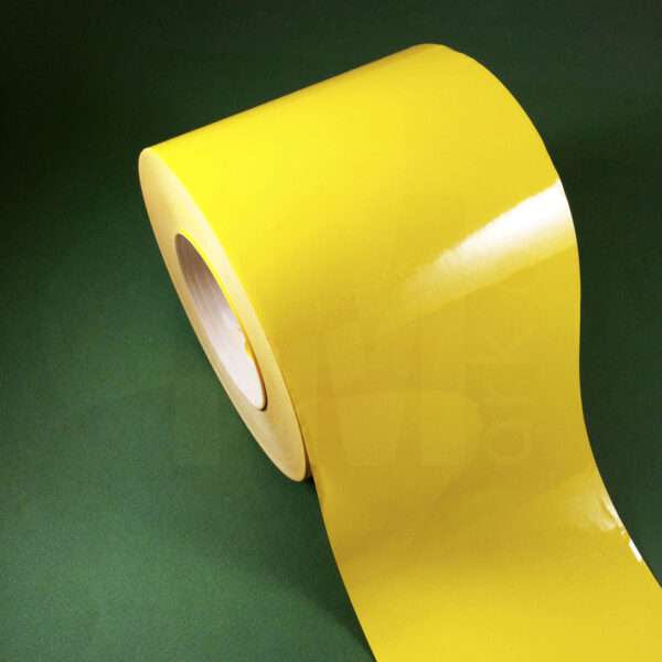 Yellow glossy polyester 2250 labels with reinforced adhesive
