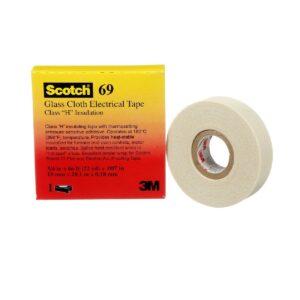 Electrical insulating tape 3M Scotch 69 General Purpose, Glass Cloth, white, 12mm*33m