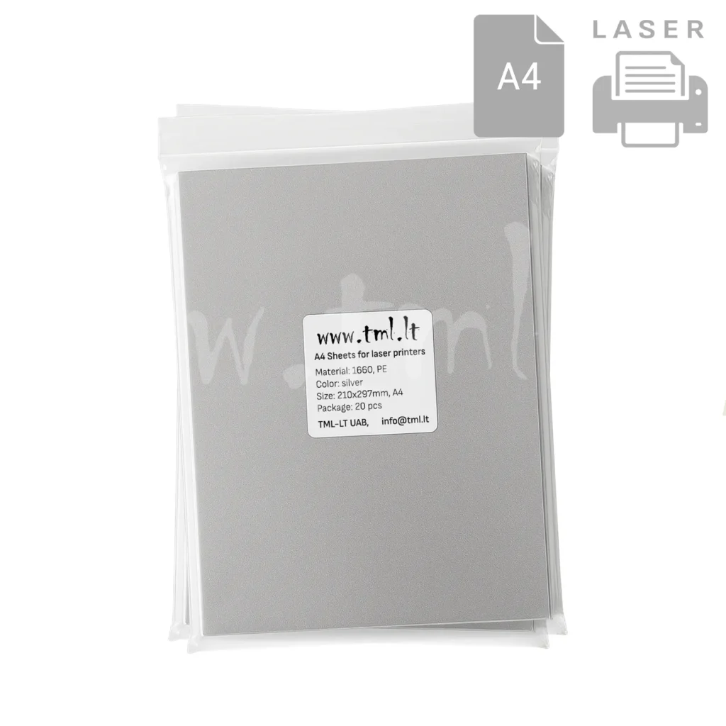 Labels A4 polyester 1660 silver glossy