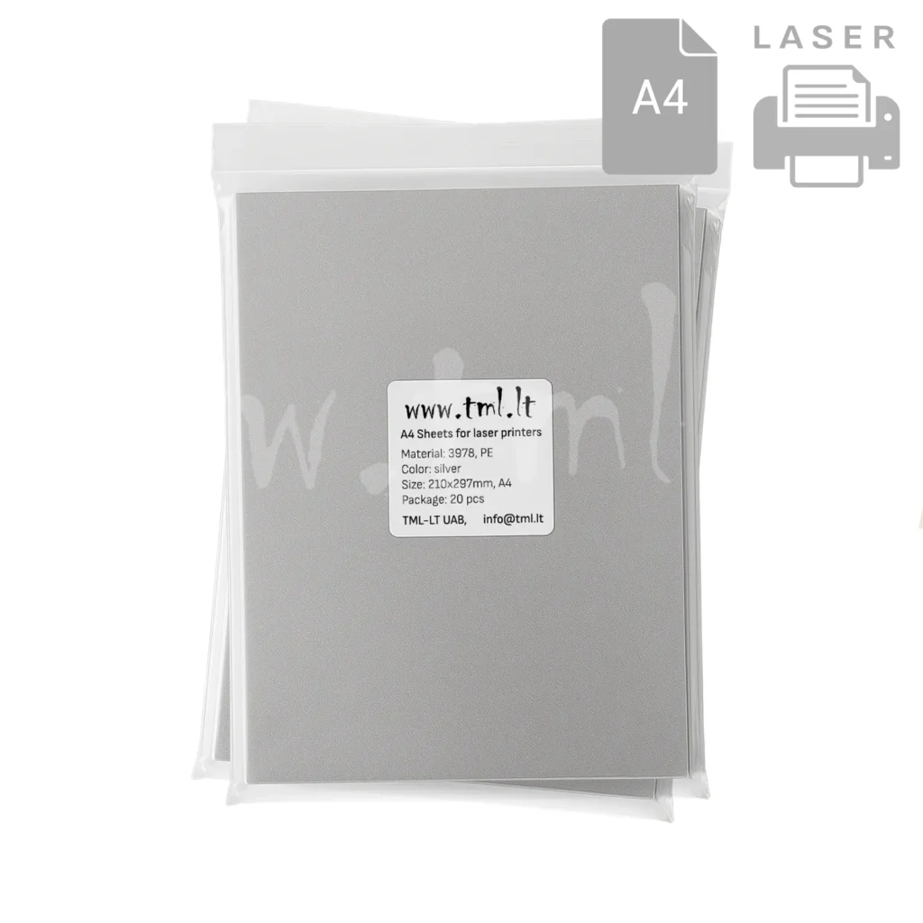 Labels A4 polyester 3978 silver matte