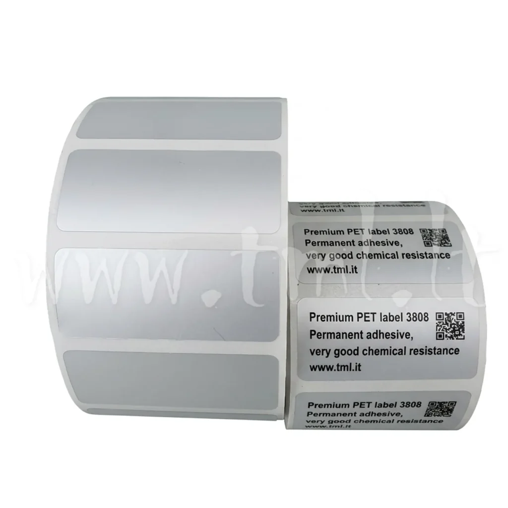 Labels roll silver matte polyester 3808 Premium