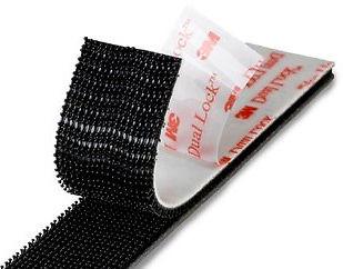 Dvipusė kibi juosta 3M Dual Lock SJ3550 Grybukai-250, klijai akrilas, juoda