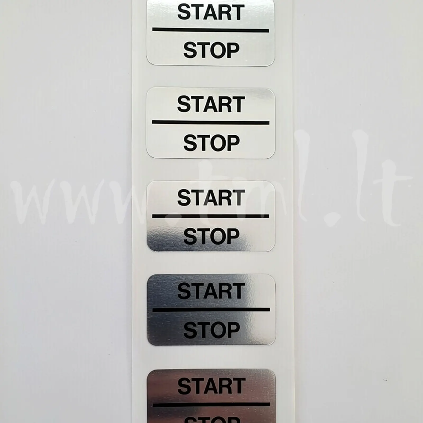 Etykiety srebrny do przycisków sterowniczych