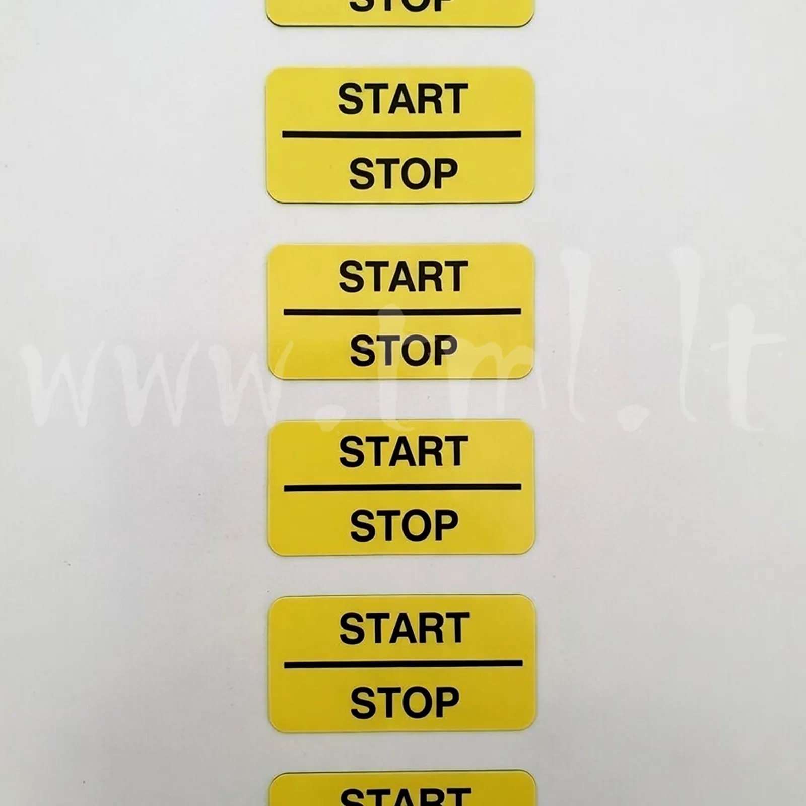 Etykiety żółty do przycisków sterowniczych
