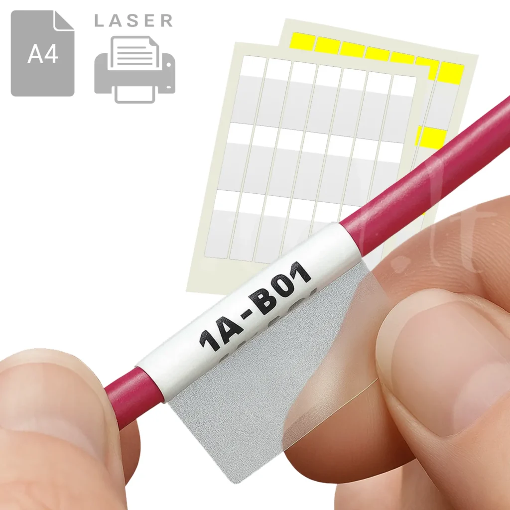 Белые самоламинирующиеся маркеры на А4 для лазерного принтера