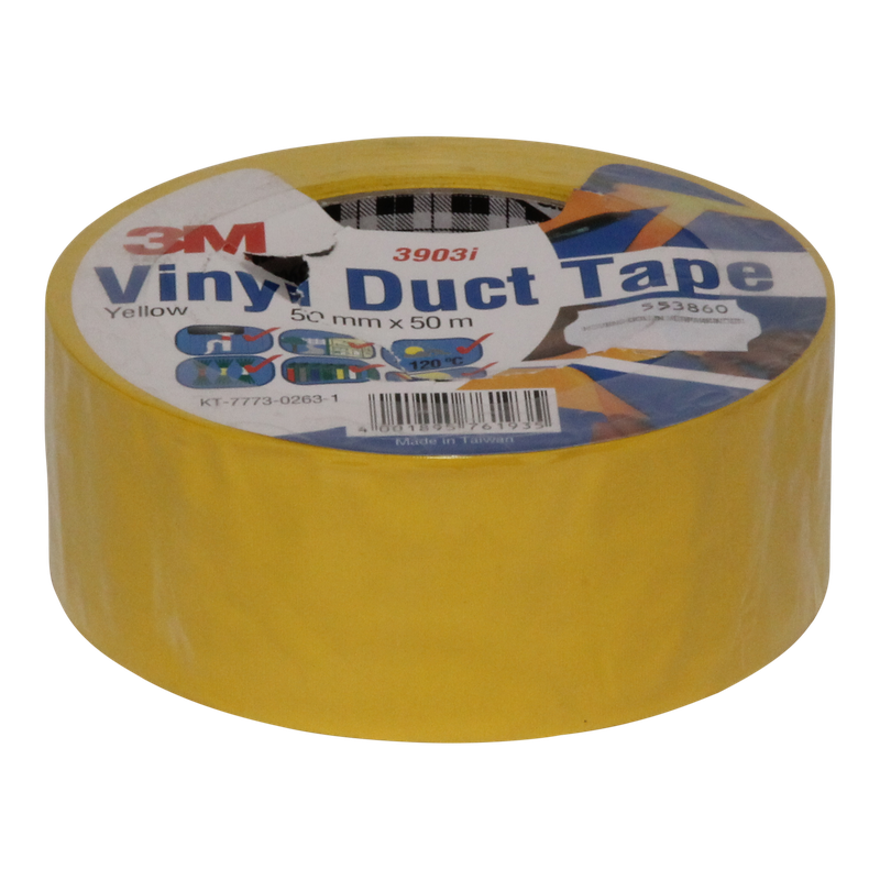 Remontinė juosta Duct tape 3M 3903I Elastinė, pagrindas PVC su įspaudimu 160mkm, 48mmx50m, geltona