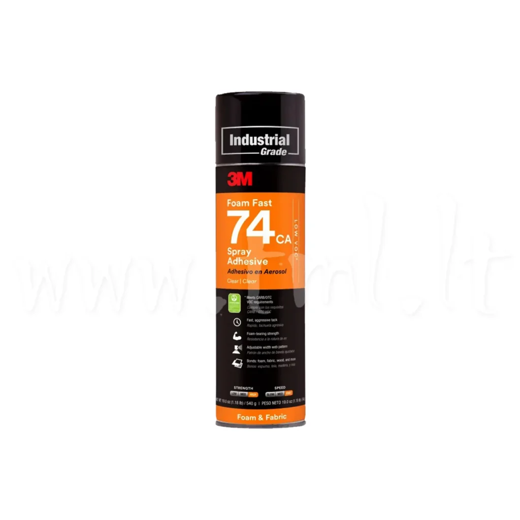 Aerozoliniai klijai 3M Scotch-Weld 74 Putoms ir audiniams, oranžiniai, purškiami balionu, 500ml