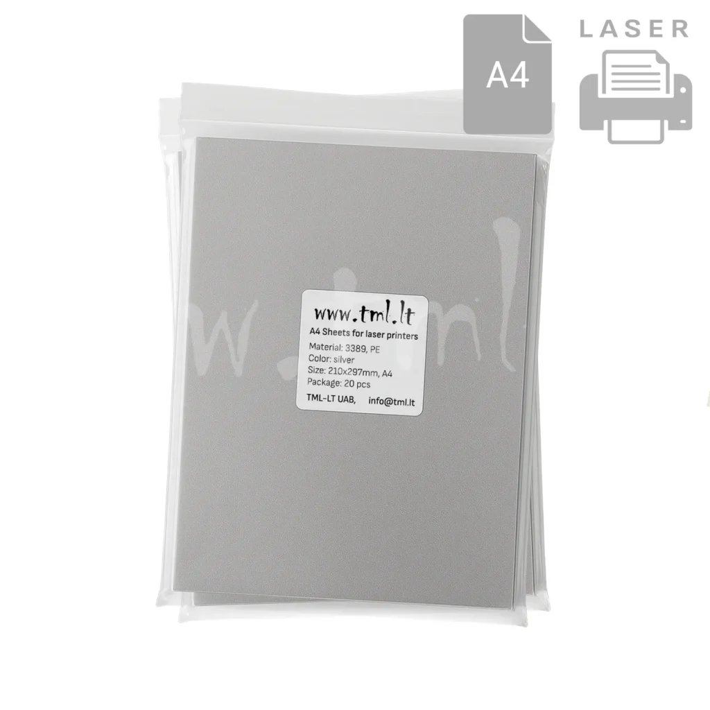 Etiketės sidabrinis matinis, poliesteris 3389