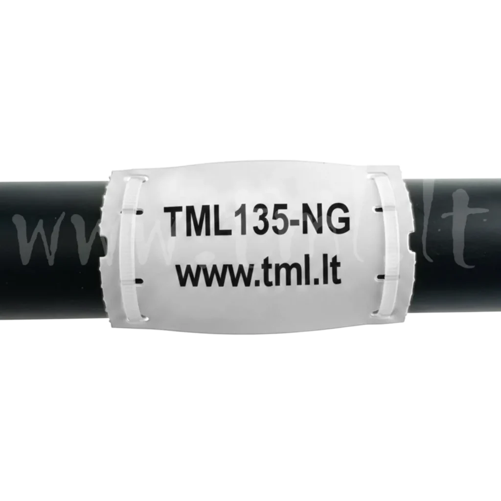 TML-NG135 Plastikinės nedegios etiketės  0.6 mm, 19x62mm, baltos, 330 vnt.