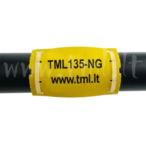 TML-NG135 Plastikinės nedegios etiketės 0.6 mm, 38x80mm, geltonos, 250 vnt.