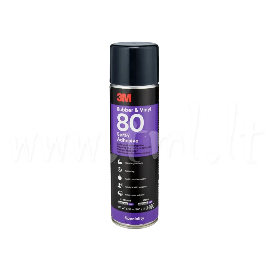 3M Scotch-Weld 80 aerozoliniai klijai gumai vinilui geltoni 500ml